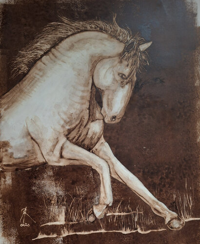 au galop di roger achache, Pittura in vendita su Singulart