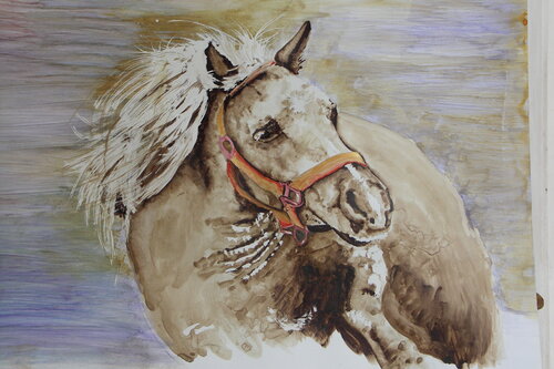 au galop van roger achache, Schilderij te koop op Singulart
