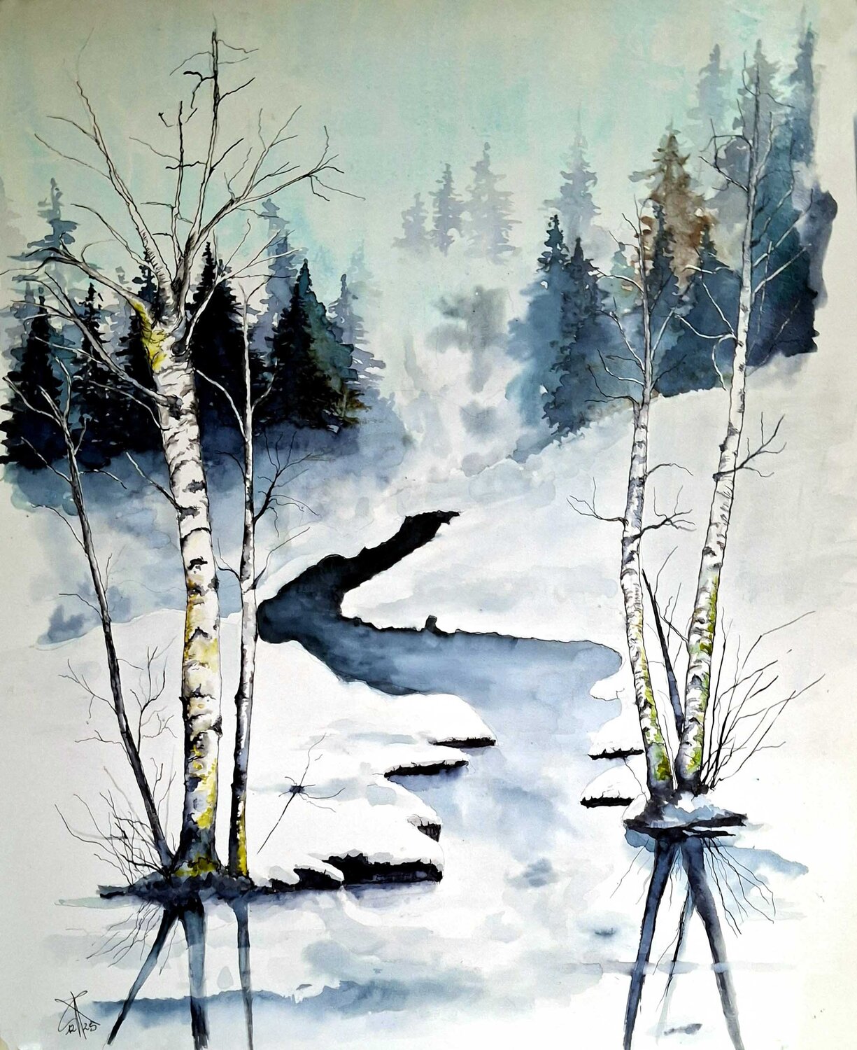 petite rivière enneigée roger achache