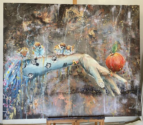 Small hearts by Nick Gyllin, Painting for Sale on Singulart