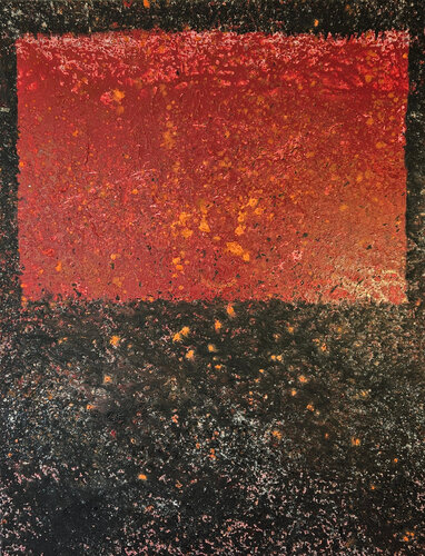 Duo de rouge et noir, acrylique sur toile 116x89cm van Guillaume Marchat, Schilderij te koop op Singulart