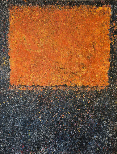 Duo de orange et noir, acrylique sur toile 116x89cm von Guillaume Marchat, Malerei kaufen auf Singulart
