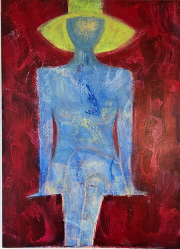 Femme nue au chapeau jaune von Guillaume Marchat, Malerei kaufen auf Singulart