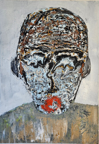 Homme au visage effrayé van Guillaume Marchat, Schilderij te koop op Singulart