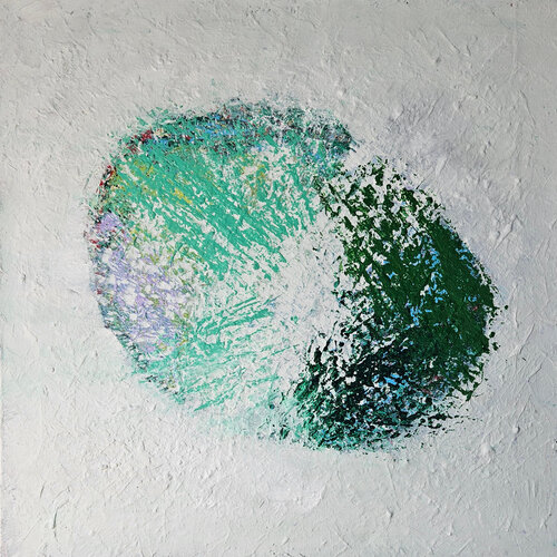 Abstraction en vert bleu et violet van Guillaume Marchat, Schilderij te koop op Singulart