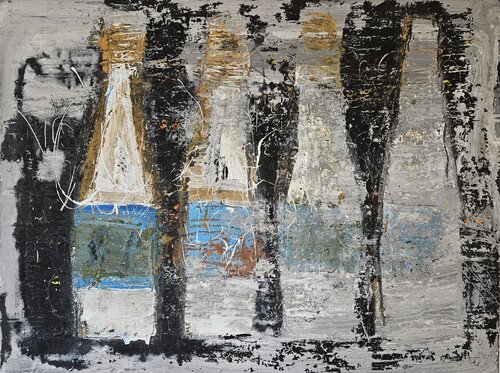 Ivresse, bouteilles di Guillaume Marchat, Pittura in vendita su Singulart