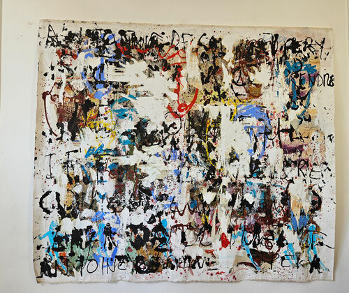 Multitête déchirée, acrylique et collage sur toile di Guillaume Marchat, Pittura in vendita su Singulart