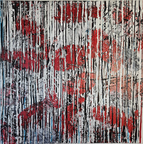 Poissons rouges striés van Guillaume Marchat, Schilderij te koop op Singulart