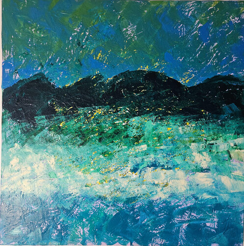 Paysage en bleu et vert Guillaume Marchat