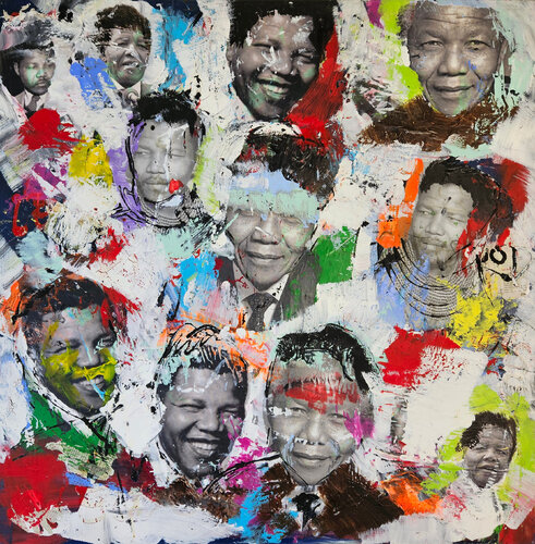 Hommage à Mandela di Guillaume Marchat, Pittura in vendita su Singulart