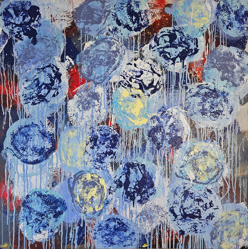 Fleurs bleues van Guillaume Marchat, Schilderij te koop op Singulart