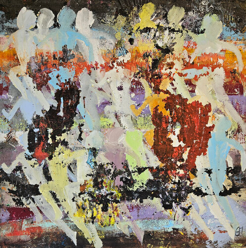 Foule street art by Guillaume Marchat, Painting for Sale on Singulart