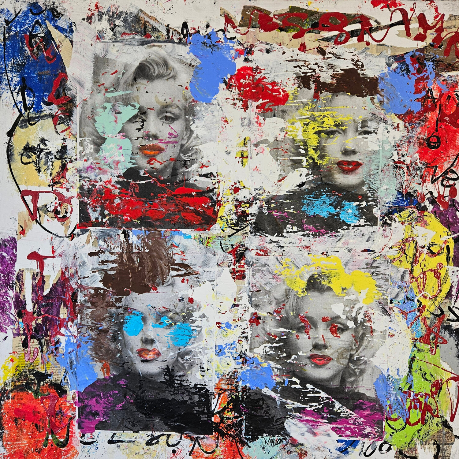 Hommage à Marylin Monroe Guillaume Marchat Originalgemälde zu verkaufen