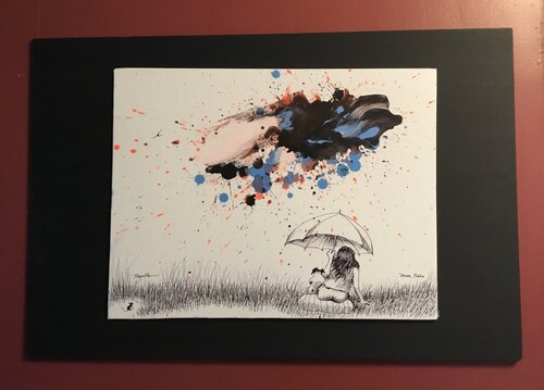 Sitting With Dog di Raymond Chow, Pittura in vendita su Singulart