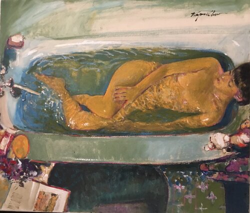 Warm Bathing Nude di Raymond Chow, Pittura in vendita su Singulart