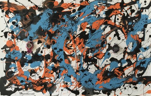 Abstract Watches Diptych 0ne von Raymond Chow, Malerei kaufen auf Singulart