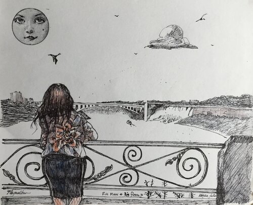 Niagara Falls par Raymond Chow, Dessin en vente sur Singulart