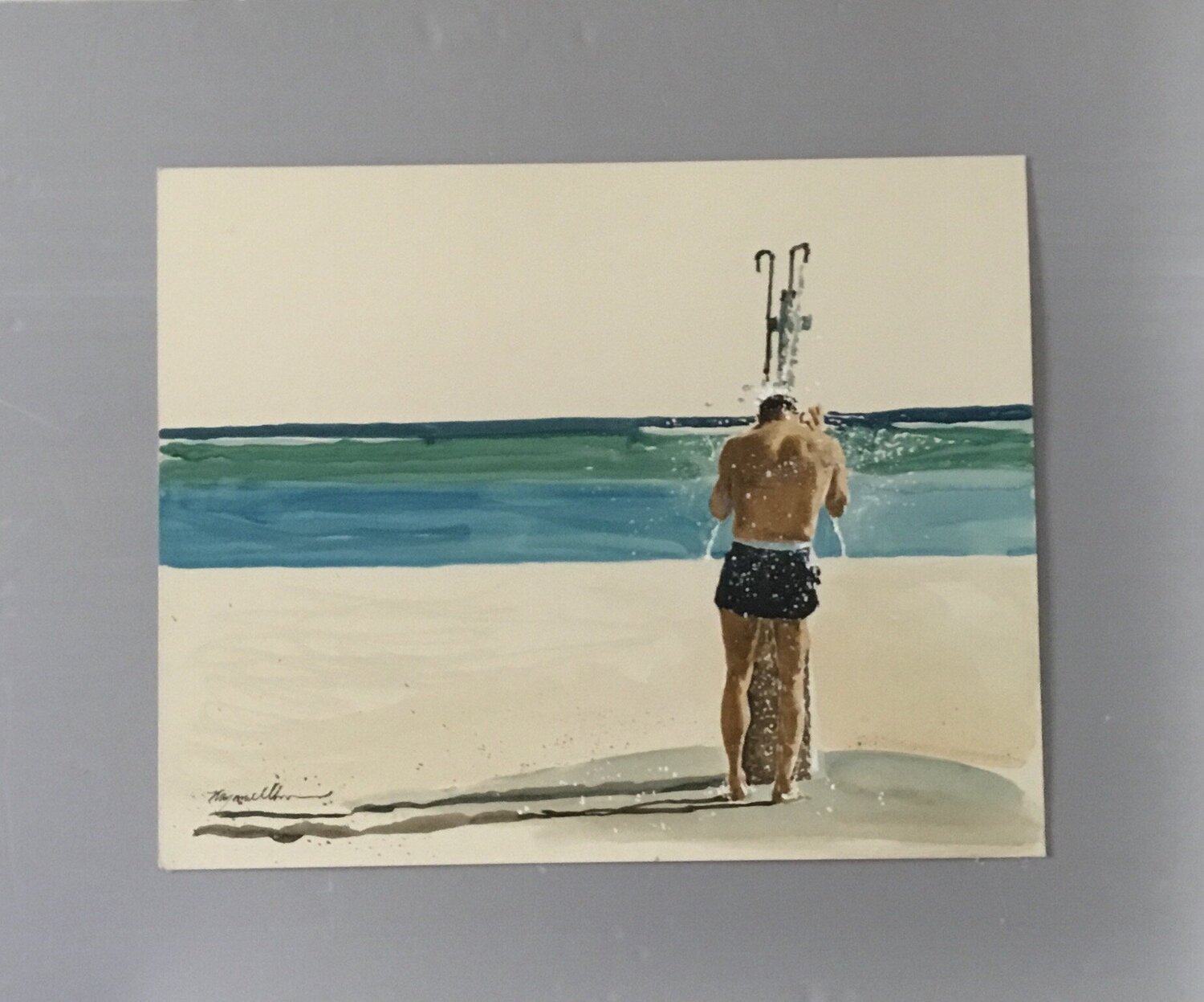 Hawaii Shower de Raymond Chow (2005): Obra en papel Acrílico, Acuarela en  Cartón - Singulart, image size:1500x1247