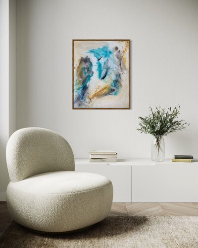 La lonja (enmarcada en madera de haya natural) von Belén Sevilla, Malerei kaufen auf Singulart