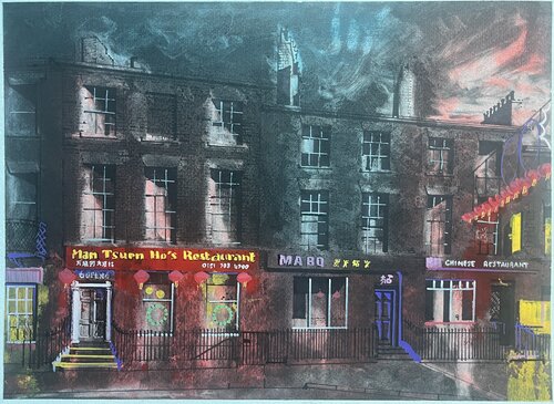 Nelson Street, Chinatown de Alexis Butterfield_Art, Obra en papel a la venta en Singulart