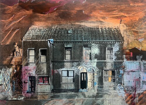 Terrace fragment with light on de Alexis Butterfield_Art, Obra en papel a la venta en Singulart