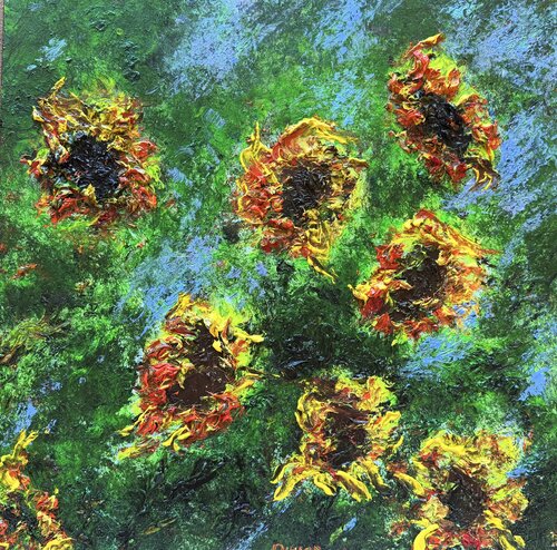 8 Sunflowers von Vivian Divine, Malerei kaufen auf Singulart