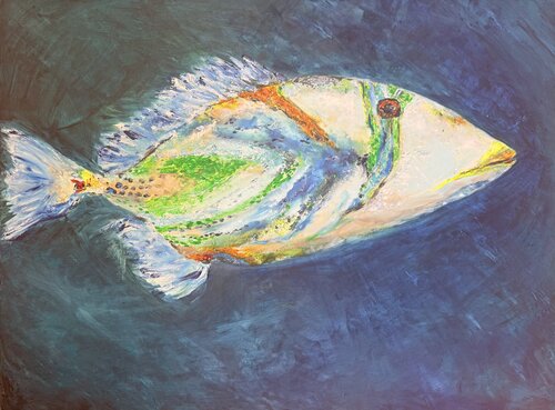 Piggy-Fish by Vivian Divine, 油畫 for Sale on Singulart
