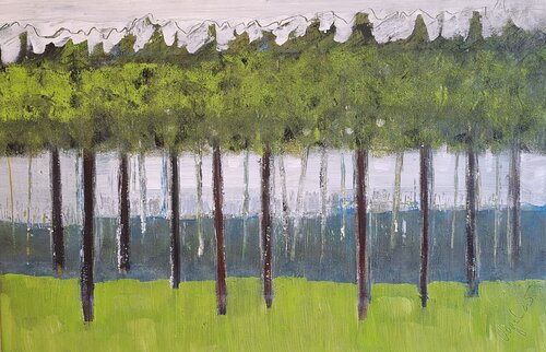 Streifenwald di Fritz Vogel, Pittura in vendita su Singulart