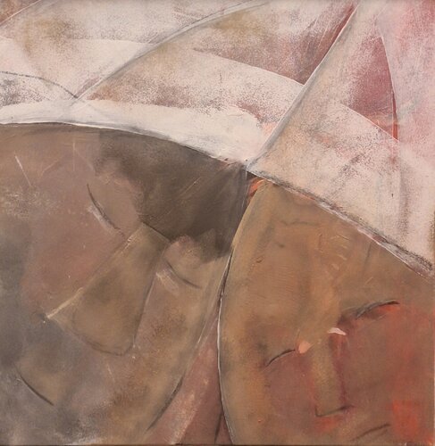 Unter dem weißen Schirm van Fritz Vogel, Schilderij te koop op Singulart