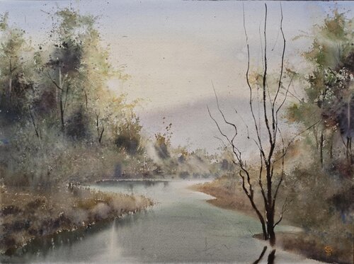 Tranquil Reflections von Tomas Bajorunas, Malerei kaufen auf Singulart