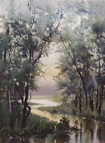 Fairy forest van Tomas Bajorunas, Schilderij te koop op Singulart