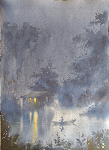 Night silence von Tomas Bajorunas, Malerei kaufen auf Singulart