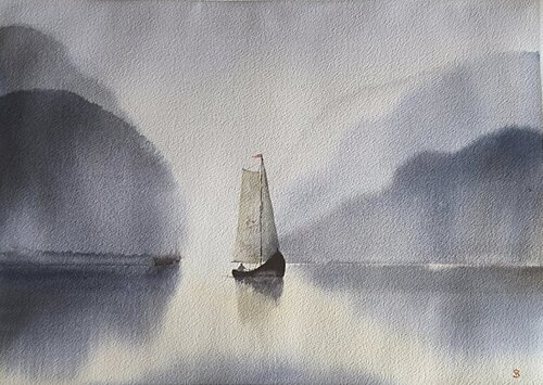 Sailing serenity von Tomas Bajorunas, Malerei kaufen auf Singulart