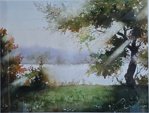 Near the river van Tomas Bajorunas, Schilderij te koop op Singulart