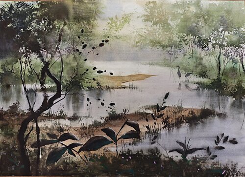 Natures window van Tomas Bajorunas, Schilderij te koop op Singulart