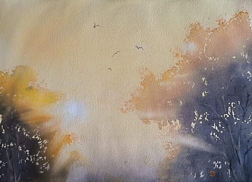 Autumn haze by Tomas Bajorunas, Painting for Sale on Singulart