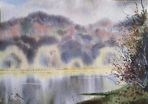 Autumn rainbow de Tomas Bajorunas, Pintura a la venta en Singulart