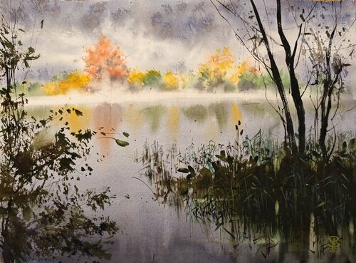 Autumn's soft hues von Tomas Bajorunas, Malerei kaufen auf Singulart