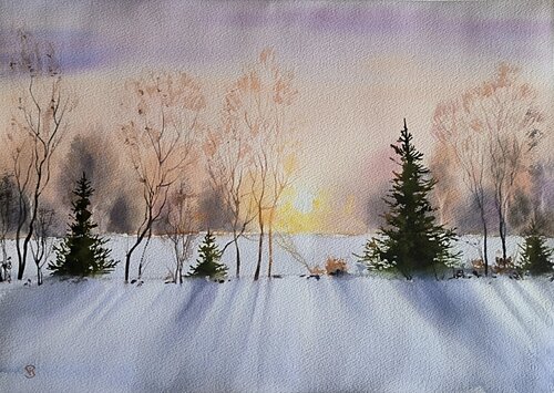 Winters tale par Tomas Bajorunas, Peinture en vente sur Singulart