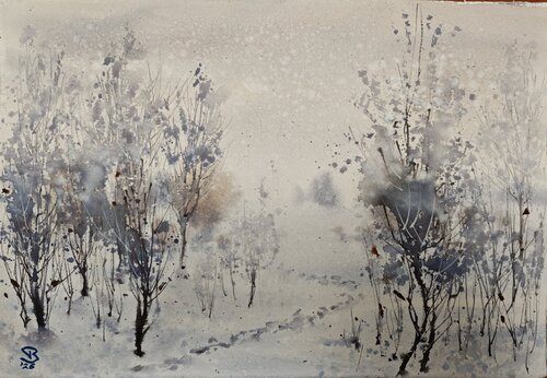 Winters colours di Tomas Bajorunas, Pittura in vendita su Singulart