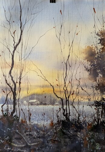 Meeting the winter van Tomas Bajorunas, Schilderij te koop op Singulart