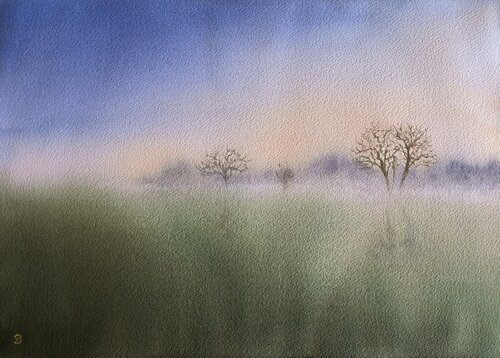 Between earth and sky par Tomas Bajorunas, Peinture en vente sur Singulart