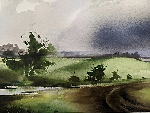 Country idille van Tomas Bajorunas, Schilderij te koop op Singulart