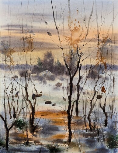 Mist and ember par Tomas Bajorunas, Peinture en vente sur Singulart