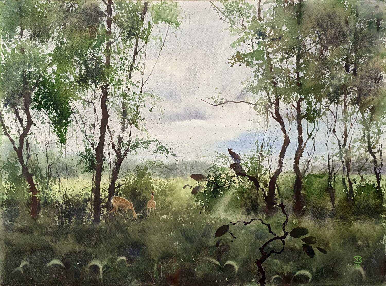 In the quiet Tomas Bajorunas Original painting for sale