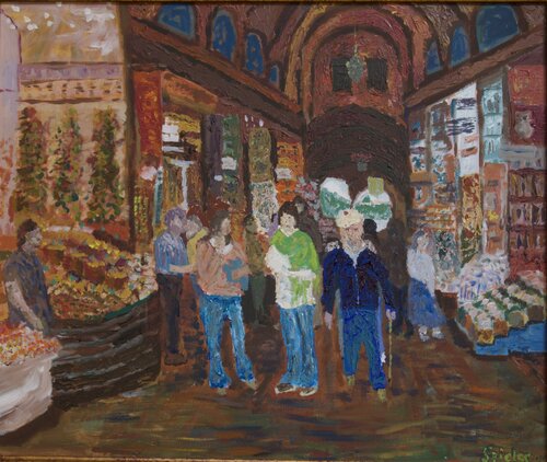Istanbul Spice Market van Eric Spieler, Schilderij te koop op Singulart
