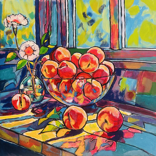 peaches by the window van Frankie Duru, Schilderij te koop op Singulart
