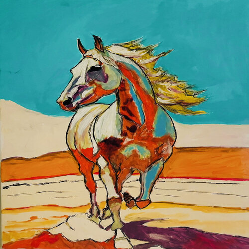 Horse in Harmony van Frankie Duru, Schilderij te koop op Singulart