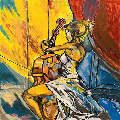 The Cellist von Frankie Duru, Malerei kaufen auf Singulart