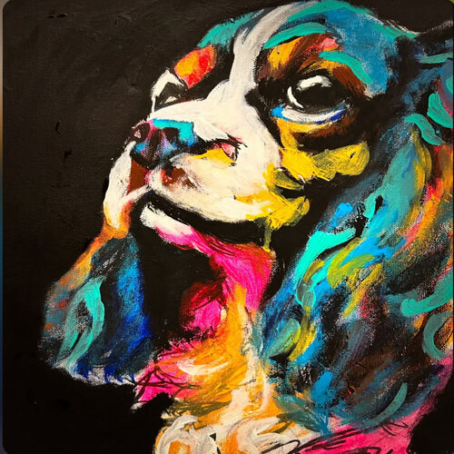 vibrant pup von Frankie Duru, Malerei kaufen auf Singulart